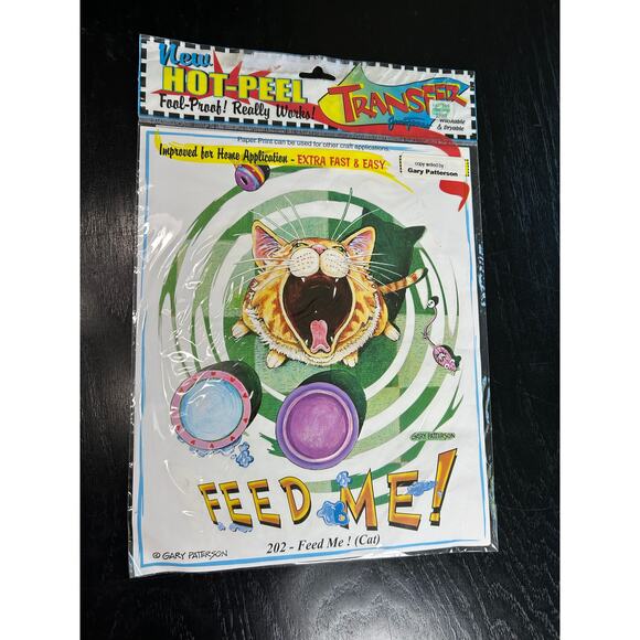 Gary Patterson- Feed Me Cat- 11.5x10" Transfer Paper Design for Crafting 90s - Picture 6 of 6